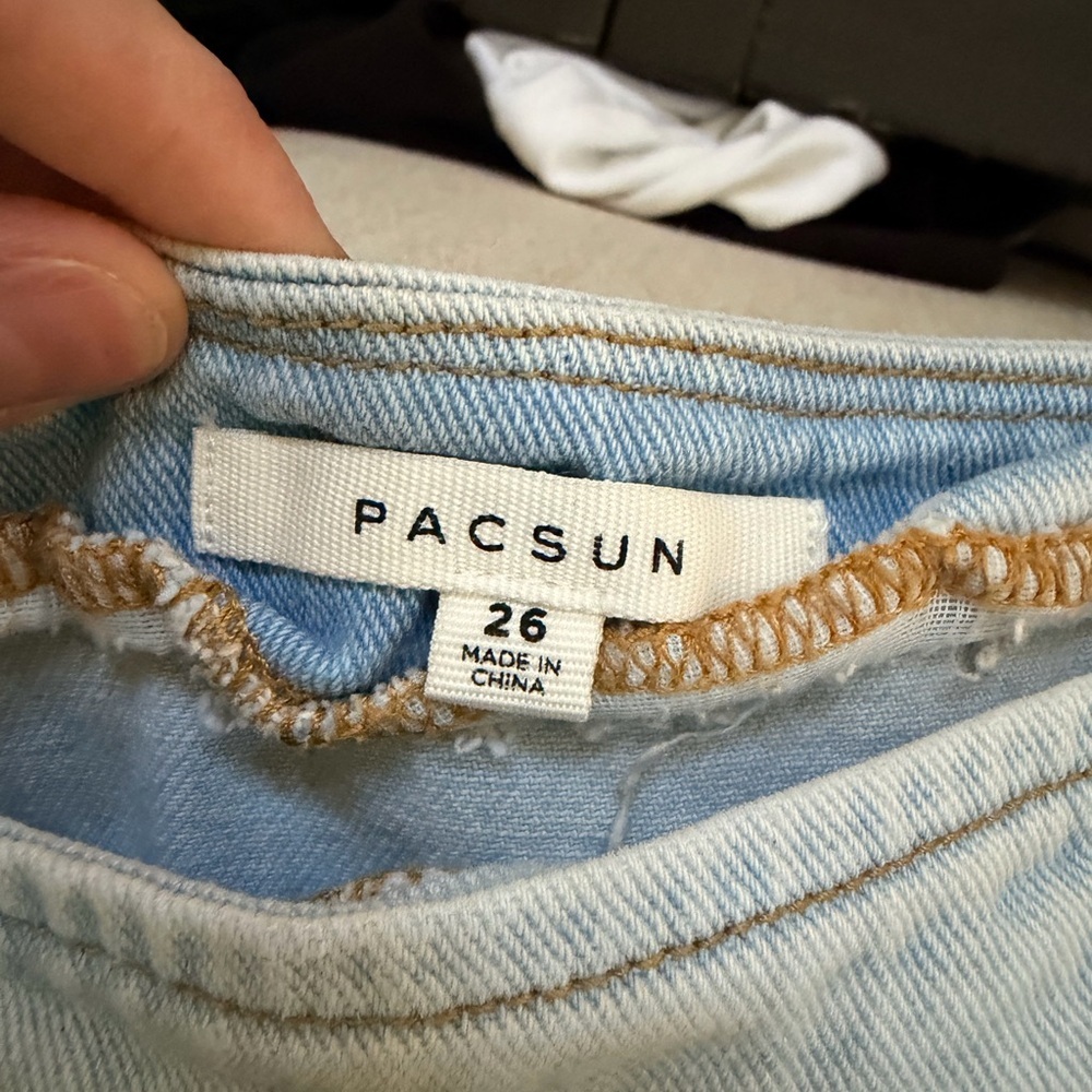 PacSun Patchwork Mini Skirt - Light Blue and White - Picture 2 of 3